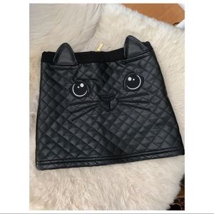 (NWOT) H&M Quilted Black Cat Skirt Kids